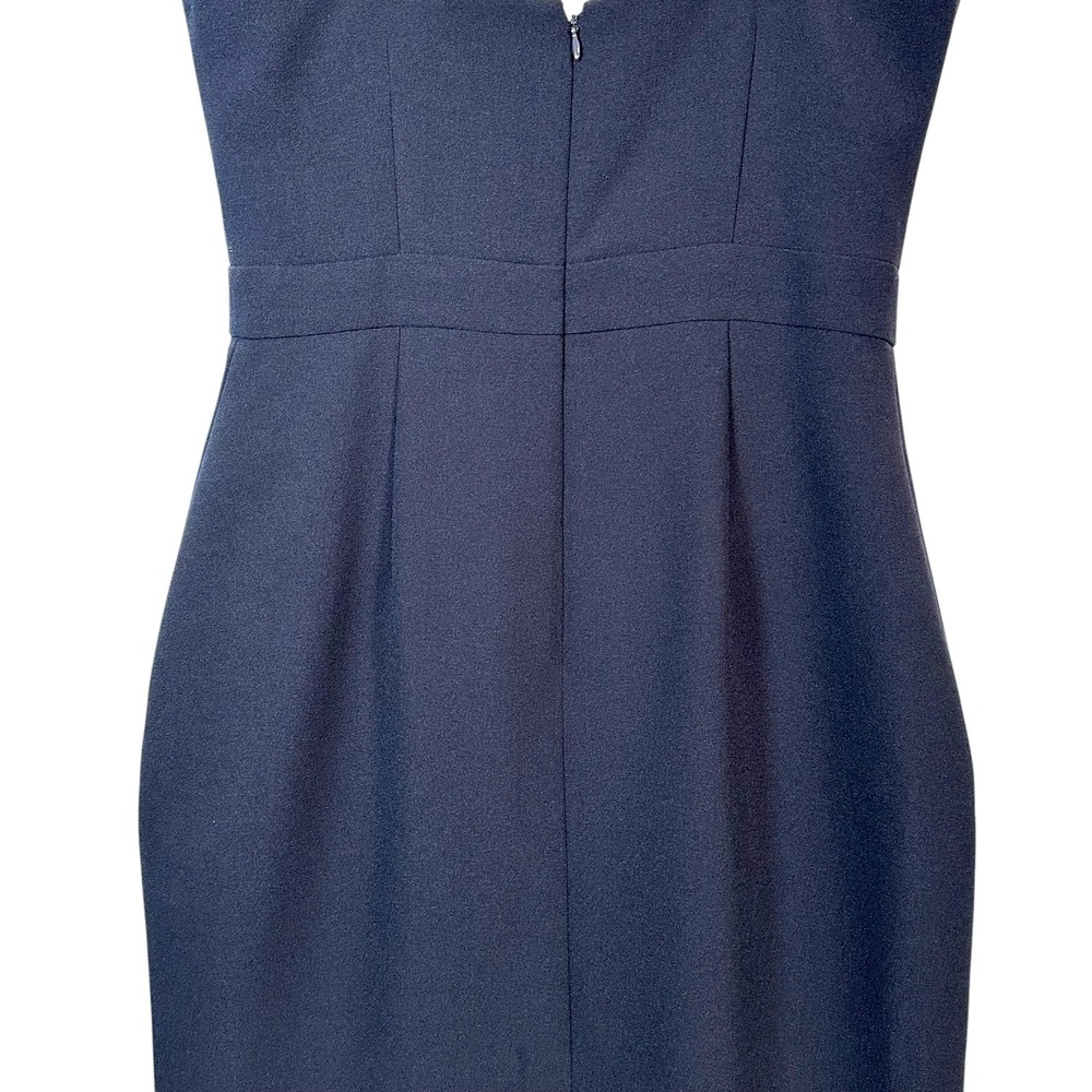 Eliza J Gown Dress Maxi Crepe Double Slit Prom Wedding Formal Navy Blue 10 - Picture 13 of 14
